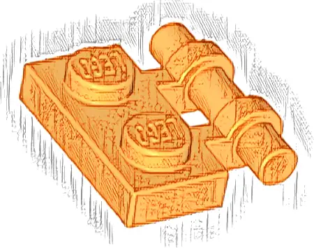 Plate, Modified 1 x 2 with Bar Handle on Side - Free Ends