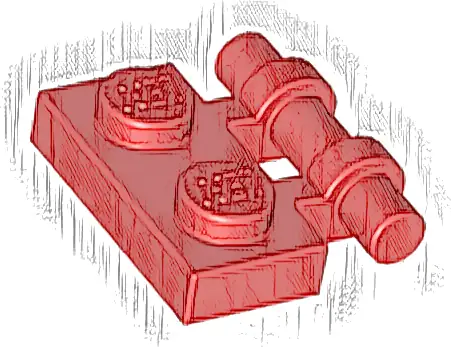 Plate, Modified 1 x 2 with Bar Handle on Side - Free Ends