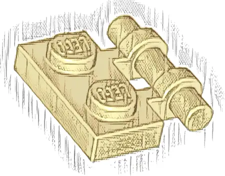 Plate, Modified 1 x 2 with Bar Handle on Side - Free Ends