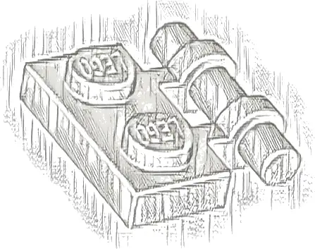 Plate, Modified 1 x 2 with Bar Handle on Side - Free Ends