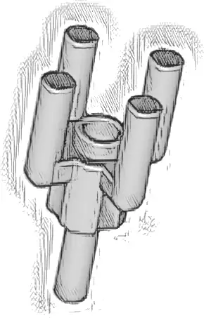 Bar 1.2L with Top Stud and 4 Bar Arms Up (Palm Tree Top)