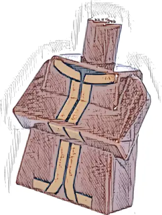 Torso, Modified Long with Folded Arms with Robe, Dark Orange Trim and Black Neck Minecraft Villager Pattern