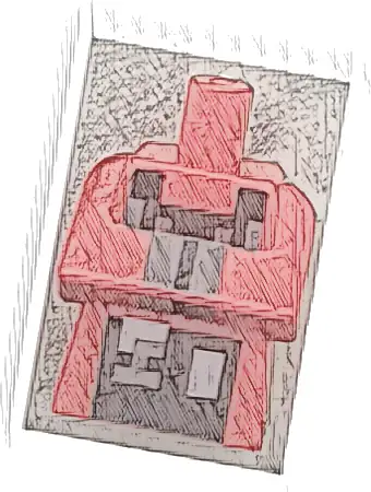 Torso, Modified Long with Folded Arms with Pixelated Black, Dark Bluish Gray, Light Bluish Gray and Reddish Brown Minecraft Mason Villager Pattern