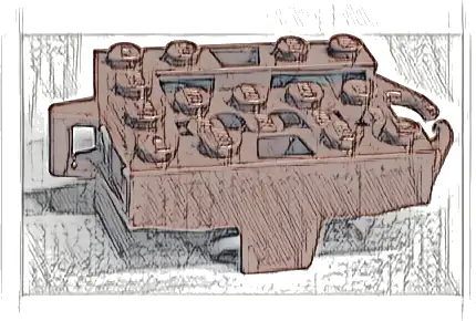 Vehicle, Base 4 x 5 Roller Coaster Car with Dark Bluish Gray Wheels (26021 / 24869)