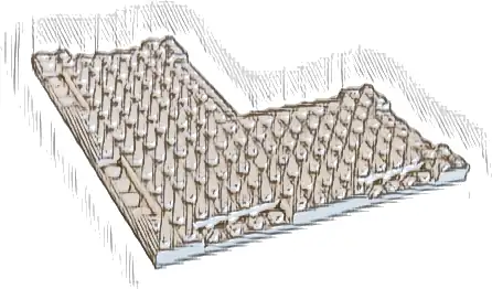 Brick, Modified Corner 16 x 16 x 2/3 with 7 x 7 Inside Corner and 1 x 4 Side Indentations