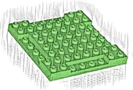 Brick, Modified 8 x 8 x 2/3 with 1 x 4 Indentations