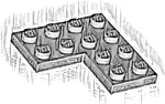 Część LEGO® 2639 Płytka 4 x 4 Narożna