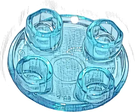 Plate, Round 2 x 2 with Rounded Bottom (Boat Stud)