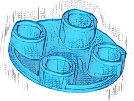 Plate, Round 2 x 2 with Rounded Bottom (Boat Stud)