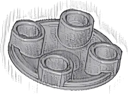 Plate, Round 2 x 2 with Rounded Bottom (Boat Stud)