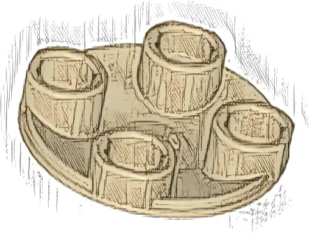 Plate, Round 2 x 2 with Rounded Bottom (Boat Stud)