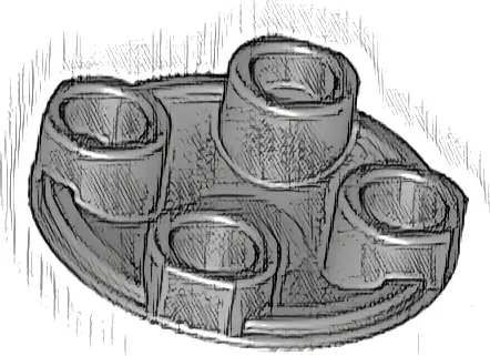 Plate, Round 2 x 2 with Rounded Bottom (Boat Stud)