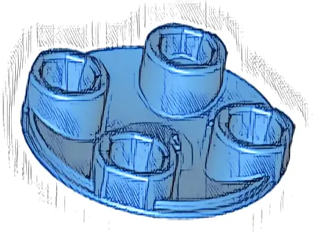 Plate, Round 2 x 2 with Rounded Bottom (Boat Stud)