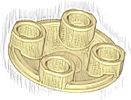 Plate, Round 2 x 2 with Rounded Bottom (Boat Stud)