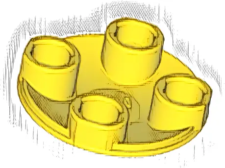 Plate, Round 2 x 2 with Rounded Bottom (Boat Stud)