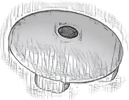 Plate, Round 2 x 2 with Rounded Bottom (Boat Stud) with Small Black Circle / Eye Pattern