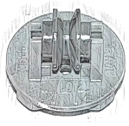 Plate, Round 2 x 2 Thin with Wheel Holder with Dark Bluish Gray Pulley Wheel (2655 / 3464)