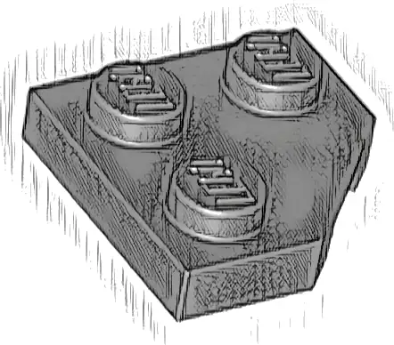 Wedge, Plate 2 x 2  Cut Corner