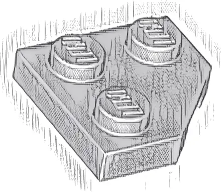 Wedge, Plate 2 x 2  Cut Corner