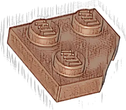 Wedge, Plate 2 x 2  Cut Corner