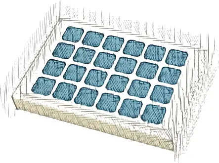 Tile 2 x 3 with Solar Panel with Metallic Light Blue Squares Pattern (Sticker) - Set 41443