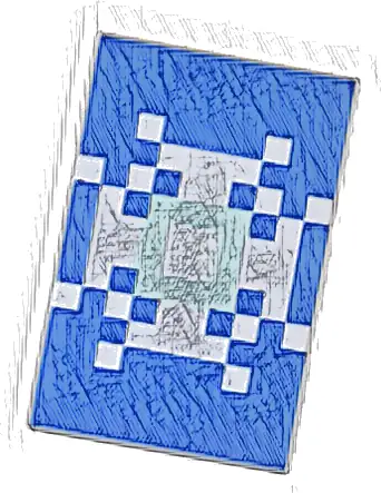 Tile 2 x 3 with Minecraft Pixelated White and Light Aqua Snowflake on Blue Background Shield Banner Pattern