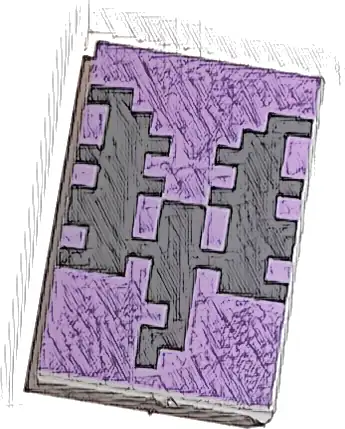 Tile 2 x 3 with Pixelated Black Dragon on Medium Lavender Background Pattern (Minecraft End Warrior Shield)