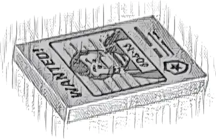 Tile 2 x 3 with Black 'WANTED!' and Dark Bluish Gray Minifigure with '604-16' Pattern