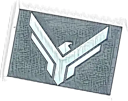 Tile 2 x 3 with White Atreides Hawk Crest Pattern