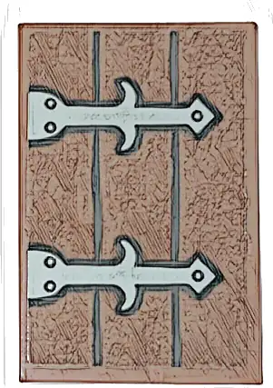 Tile 2 x 3 with Wooden Shutter and Metal Hinges Pattern (Sticker) - Set 10332