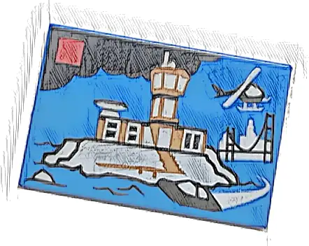 Tile 2 x 3 with LEGO City Set 60419 Police Prison Island Box Art Pattern