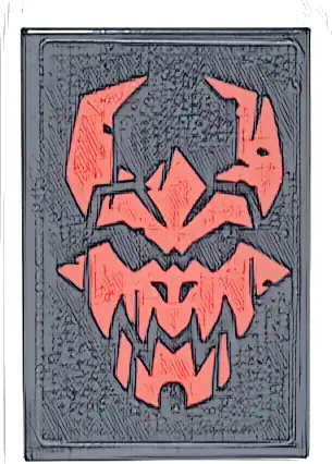 Tile 2 x 3 with Red Ninjago Dragonian Warrior Head with Horns Pattern (Sticker) - Set 71841