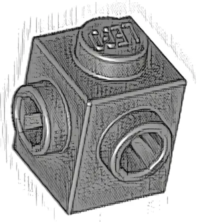 Brick, Modified 1 x 1 with Studs on 2 Sides, Adjacent
