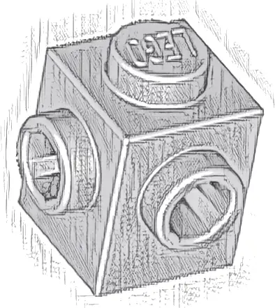 Brick, Modified 1 x 1 with Studs on 2 Sides, Adjacent