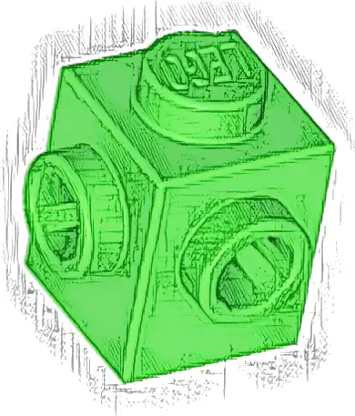 Brick, Modified 1 x 1 with Studs on 2 Sides, Adjacent