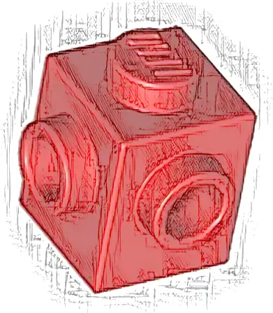 Brick, Modified 1 x 1 with Studs on 2 Sides, Adjacent