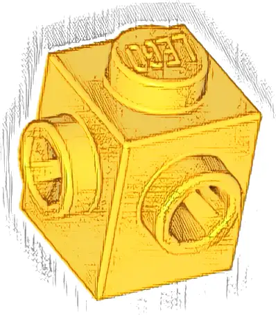 Brick, Modified 1 x 1 with Studs on 2 Sides, Adjacent