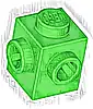 Klocek, Zmodyfikowany 1 x 1 z Wypustkami na 2 Bokach, Przylegających