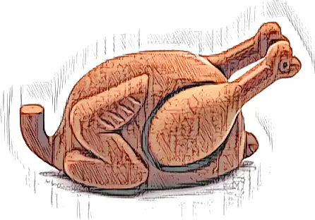 Turkey (Type 2) with Drumsticks 22mm with Oval Opening on Back (2663 / 42876)