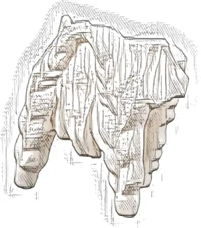 Minifigure Beard, Full with Braided Moustache Ends and Braid in Back