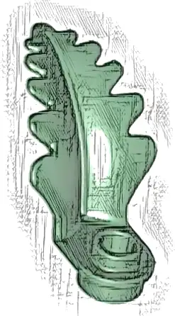 Plant Plate, Round 1 x 1 with Curved, Upright Leaf