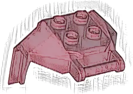 Large Figure Armor, Chest with 4 Studs and Bar Handle