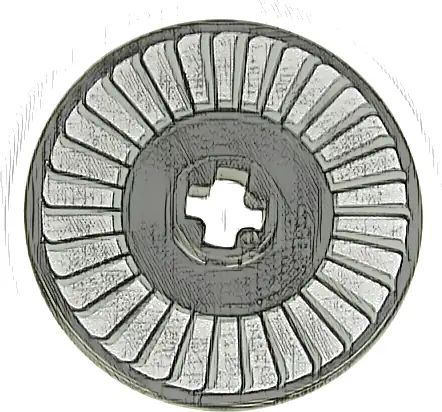 Technic, Disk 3 x 3 with Silver and Light Bluish Gray Fan Pattern
