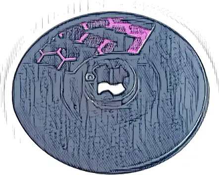 Technic, Disk 3 x 3 with Chevrons and Dark Pink Honeycomb Pattern Model Right Side (Sticker) - Set 42164