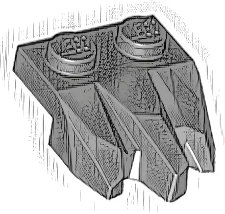 Plate, Modified 1 x 2 with 3 Claws / Rock Fingers