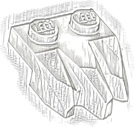 Plate, Modified 1 x 2 with 3 Claws / Rock Fingers