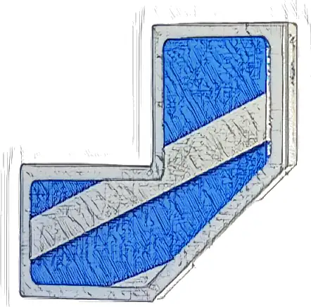 Tile, Modified Facet 2 x 2 with Blue Stripes Pattern Model Left Side (Sticker) - Set 76917