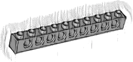 Technic, Brick 1 x 10 with Holes