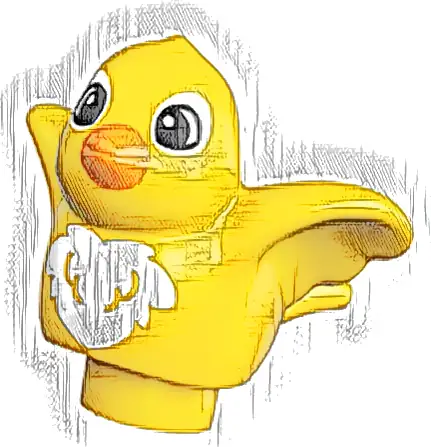 Duplo Bird with White Chest Feathers and Eye Borders, Orange Beak Pattern