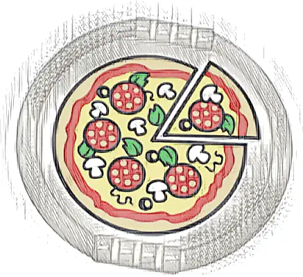 Duplo Utensil Disk with Pizza with Pepperoni, Mushrooms, Basil, and Black Olives Pattern
